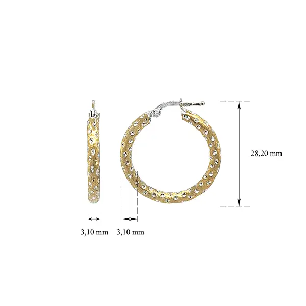 Round Earrings made of Combination Gold