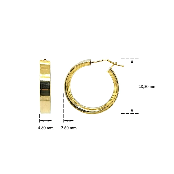 Gold Round Earrings