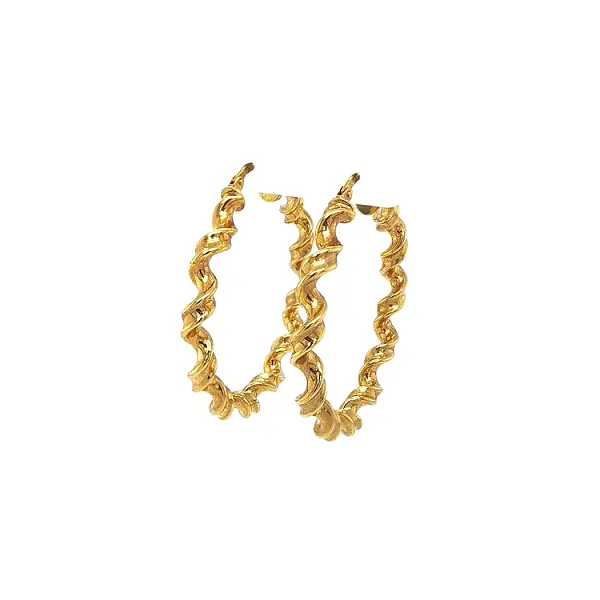 Gold Round Earrings