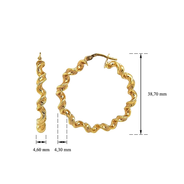 Gold Round Earrings