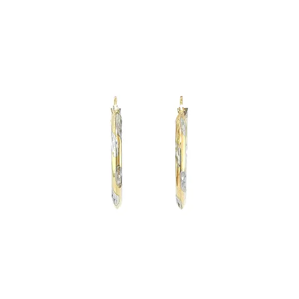 Round Earrings made of Combination Gold