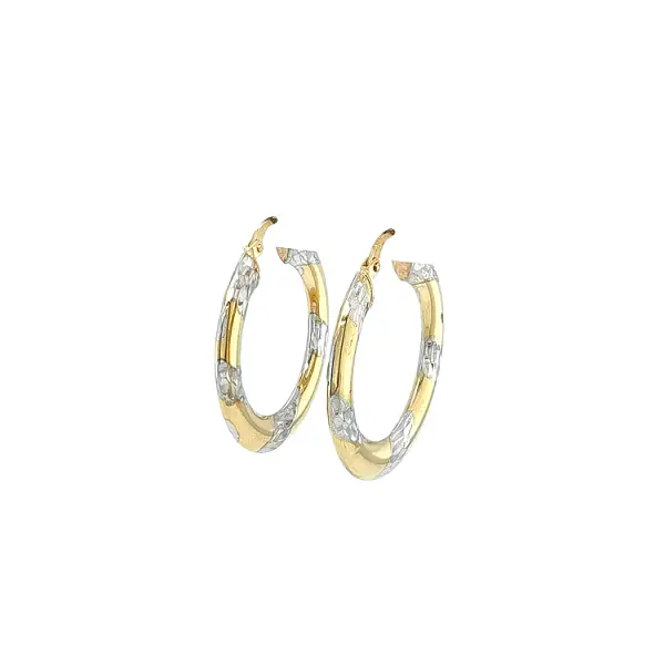 Round Earrings made of Combination Gold