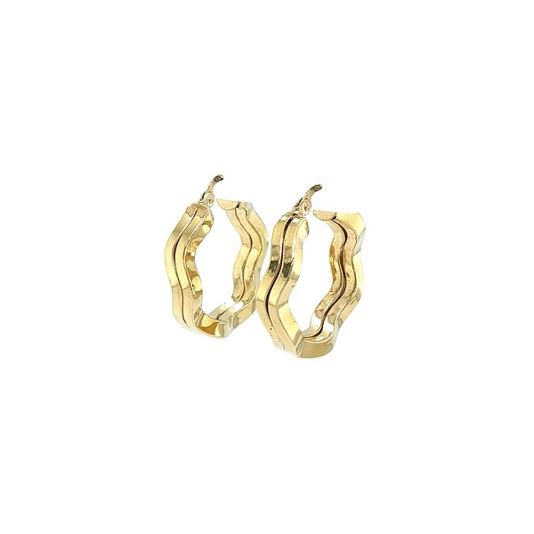 Gold Round Earrings