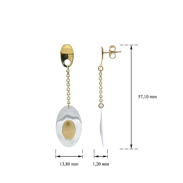 Earrings made of Combination Gold