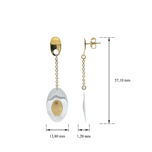 Earrings made of Combination Gold
