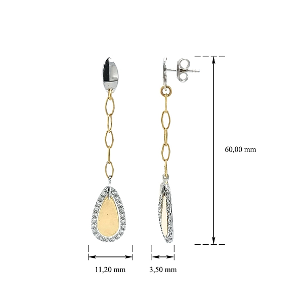 Earrings made of Combination Gold