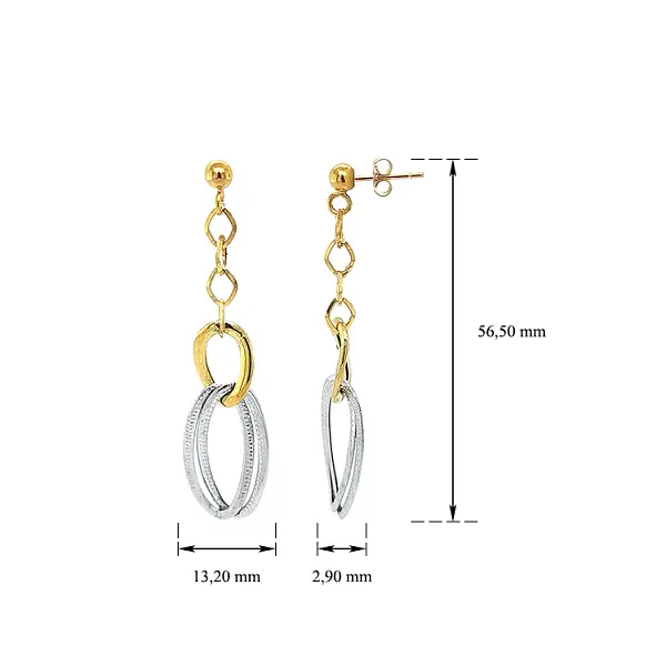 Earrings made of Combination Gold