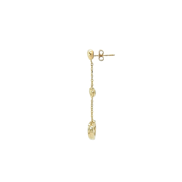 Gold Hanging Earrings Hearts