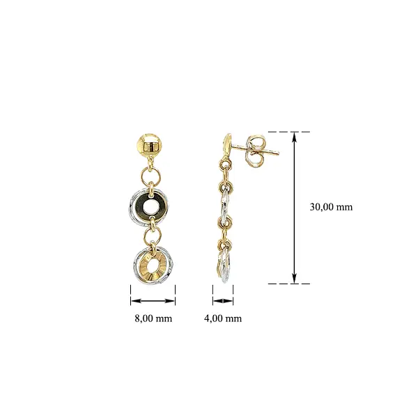 Earrings made of Combination Gold