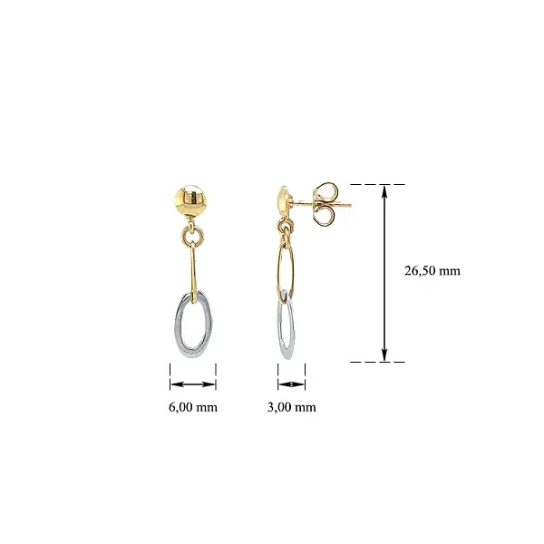 Earrings made of Combination Gold