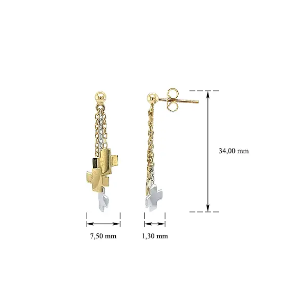 Earrings made of Combination Gold