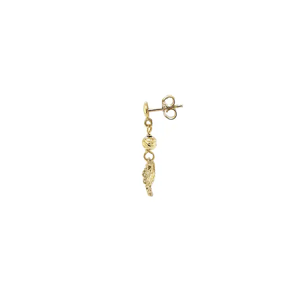 Gold Hanging Heart Earrings