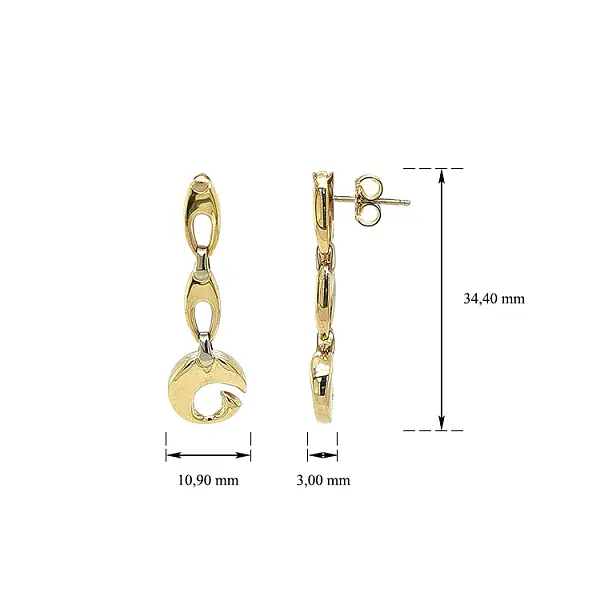 Gold dangle earrings