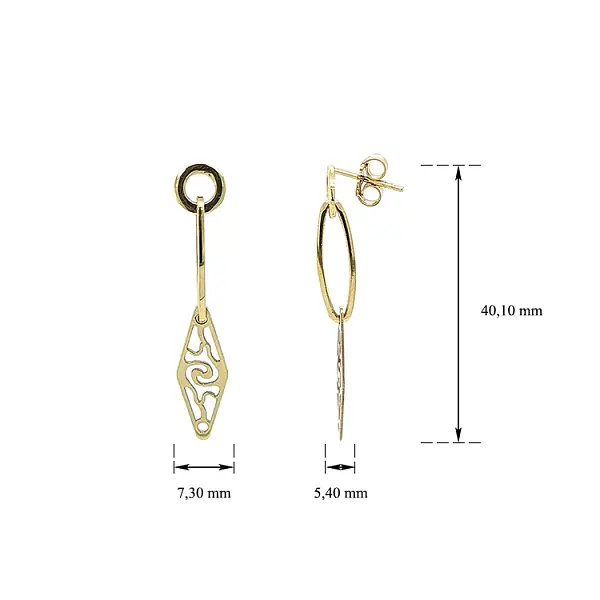 Gold dangle earrings