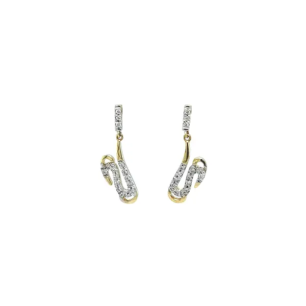 Gold Earrings with Zircons