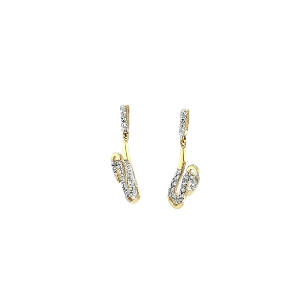 Gold Earrings with Zircons