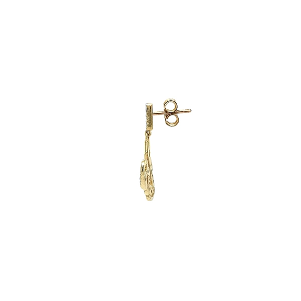 Gold Earrings with Zircons