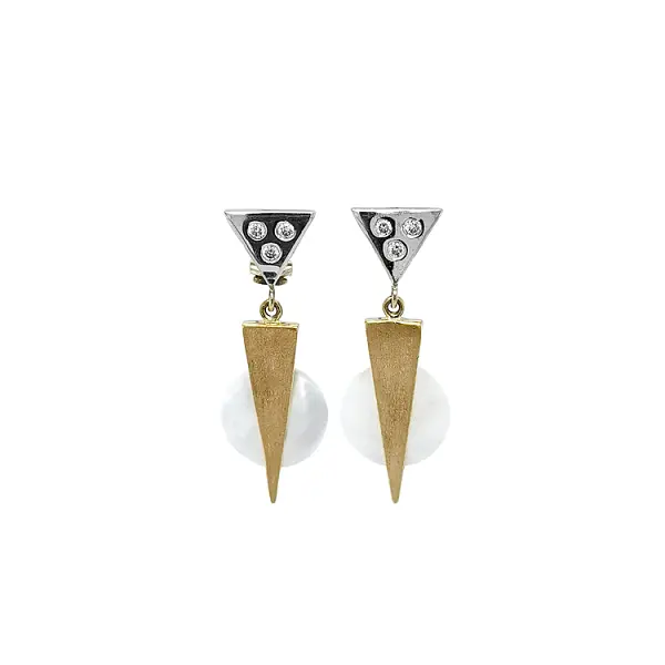 Earrings with Pearl Combination Gold