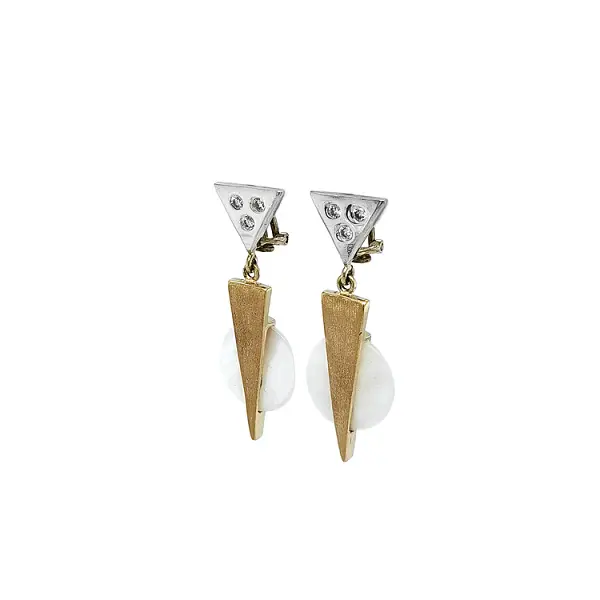 Earrings with Pearl Combination Gold