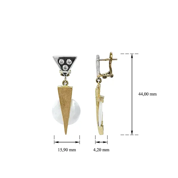 Earrings with Pearl Combination Gold