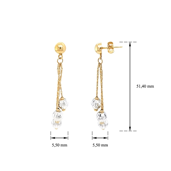 Gold Combination dangle earrings