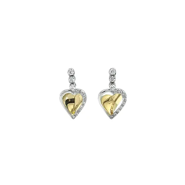 Pendant Earrings Heart with Zircones