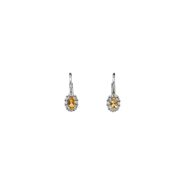 White Gold Citrine Earrings