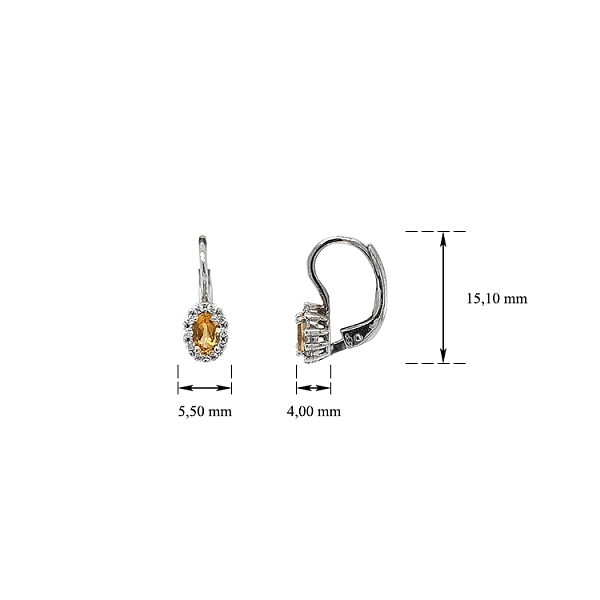 White Gold Citrine Earrings