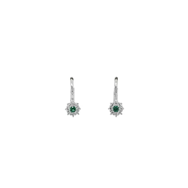 White Gold Emerald Earrings