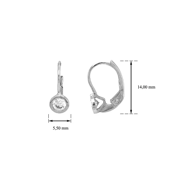 Gold Earrings with Zircons