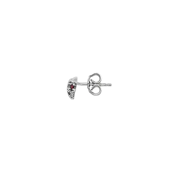 White Gold Earrings in Ladybug Shape with Zirconoys