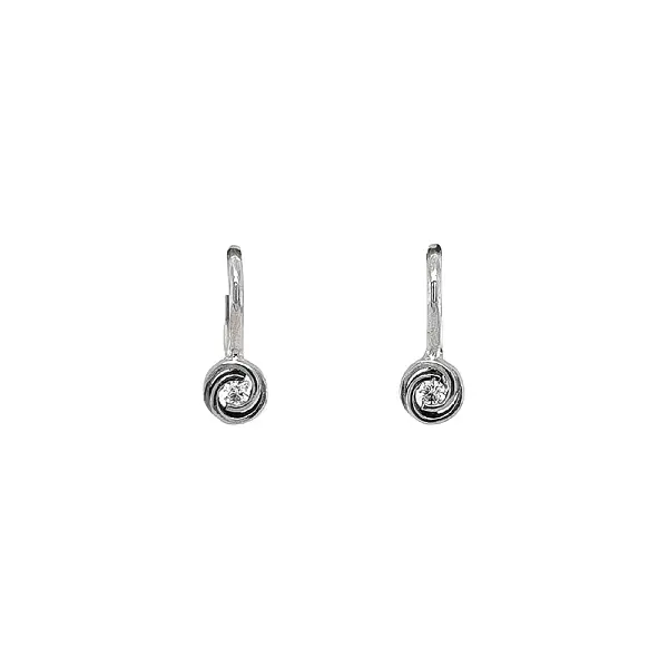 Elegant White Gold Earrings with Zirconia