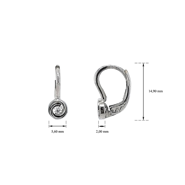 Elegant White Gold Earrings with Zirconia