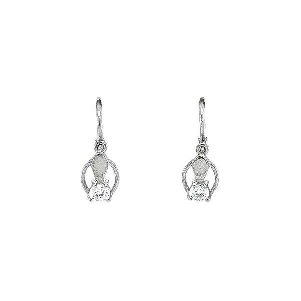 Children's Earrings with White Gold Zircons