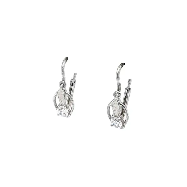 Children's Earrings with White Gold Zircons