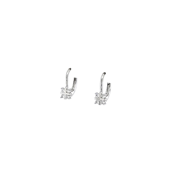Earrings with White Gold Zircons
