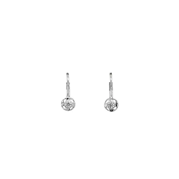Earrings with White Gold Zircons