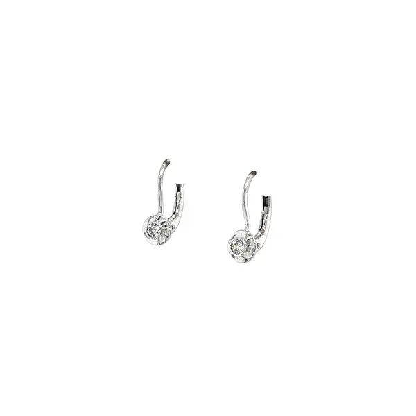 Earrings with White Gold Zircons