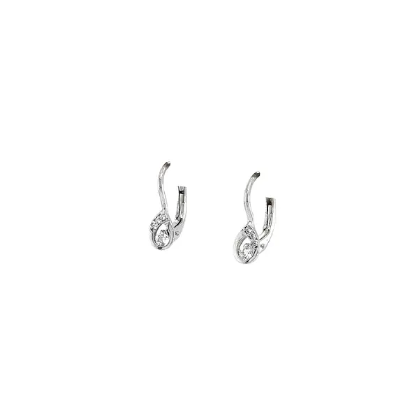 Earrings with White Gold Zircons