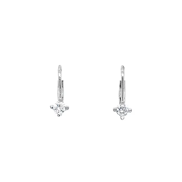 Earrings with White Gold Zircons