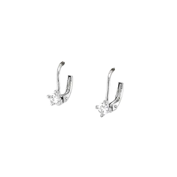 Earrings with White Gold Zircons