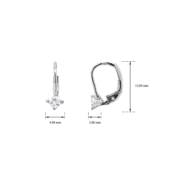Earrings with White Gold Zircons