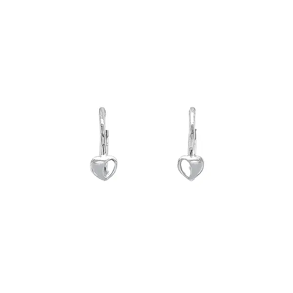 White Gold Hearts Earrings