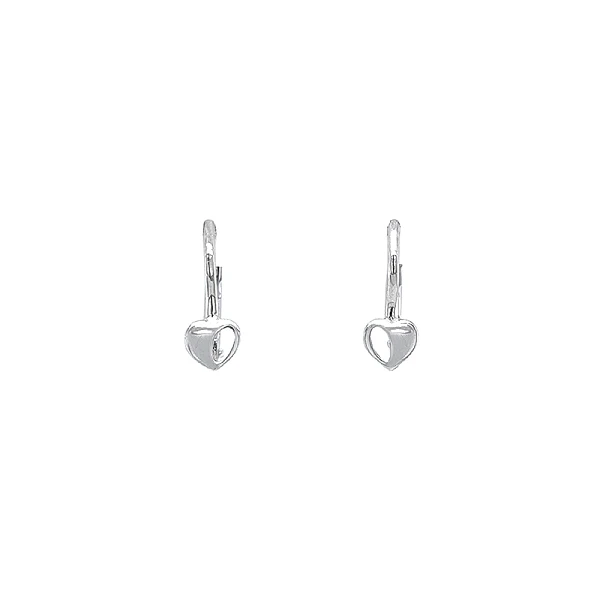 White Gold Hearts Earrings