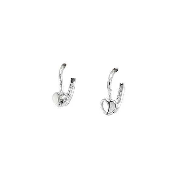 White Gold Hearts Earrings