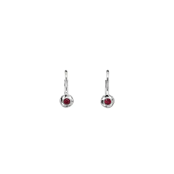 White Gold Ruby Earrings