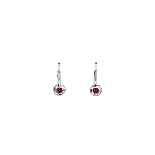 White Gold Ruby Earrings