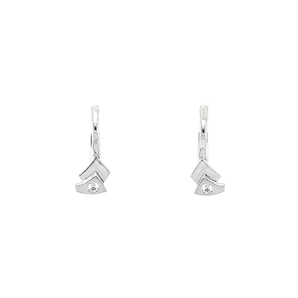 Earrings with White Gold Zircons