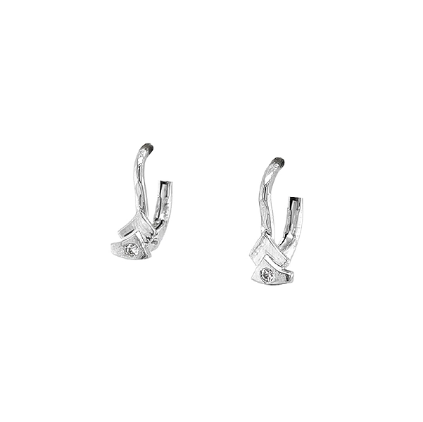 Earrings with White Gold Zircons