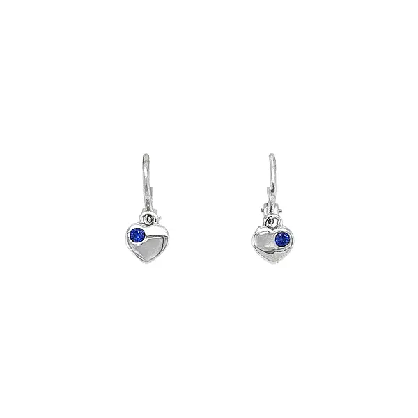 Children's Earrings with Sapphires in White Gold